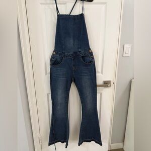 Fashion Nova Blue Denim Overalls